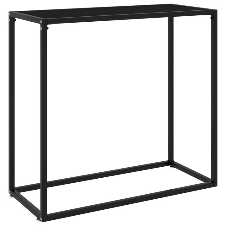 Конзолна маса VidaXL 322808, черна, 80x35x75 cм, закалено стъкло