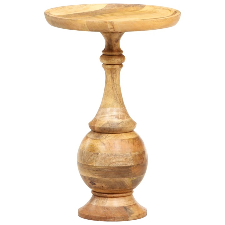 Кръгла странична маса vidaXL, 43x43x66 см, Мангово дърво масив, 6.38 Kg