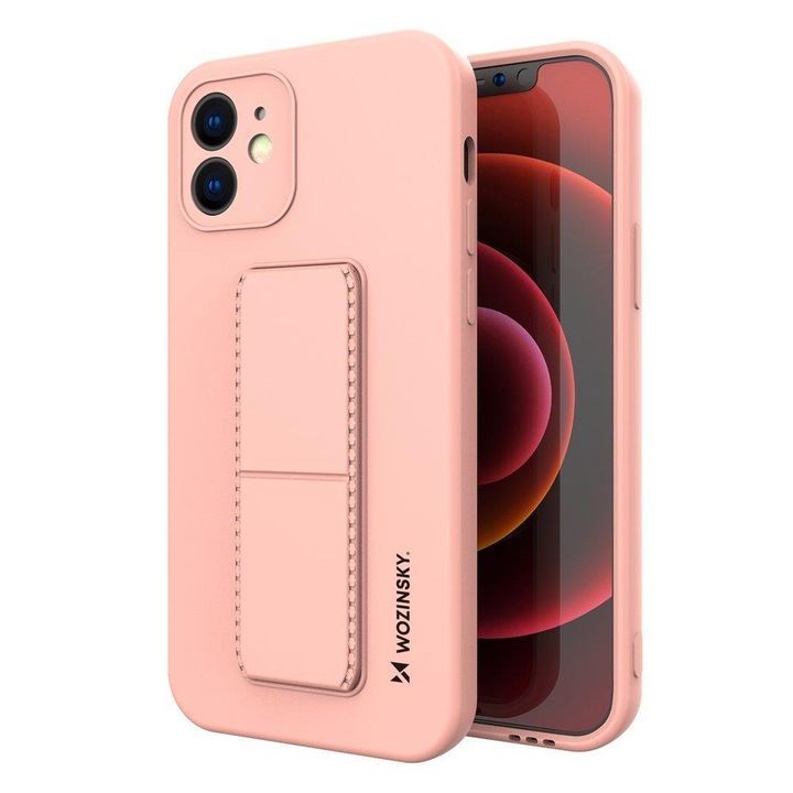 Защитен калъф Wozinsky Kickstand за iPhone XS Max, силиконов, розов