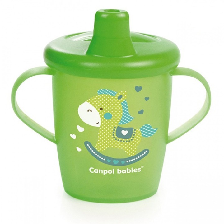 Canpol babies cseppmentes itatópohár 250 ml, zöld