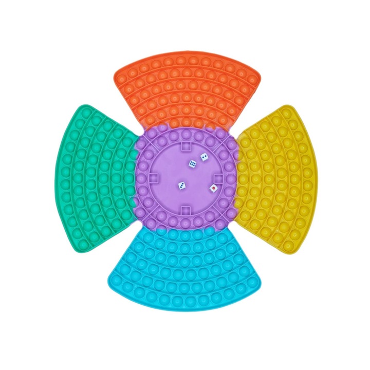 Антистрес играчка със зарове RIF REFCO Pop it Now and Flip It, Силикон, Многоцветен
