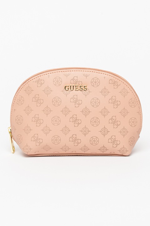 Guess, Ökológiai bőr táska fémes Jacaline logó rátéttel, púderrózsaszín