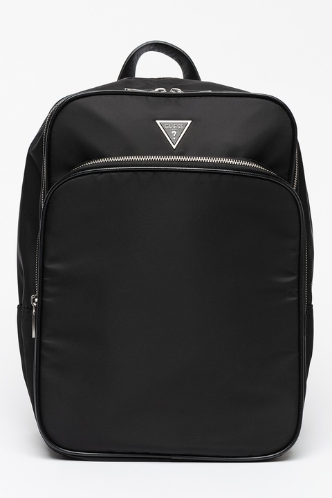 Guess, Rucsac cu fermoar si buzunar frontal Certosa, Negru