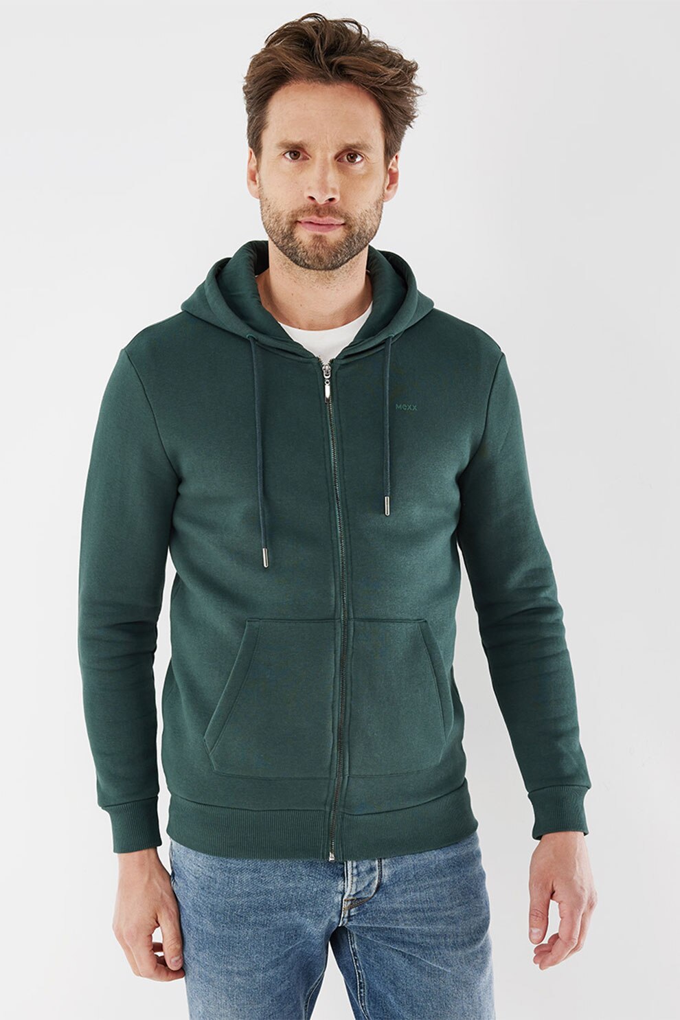 Mexx, Hanorac din amestec de bumbac cu snururi, Verde englez