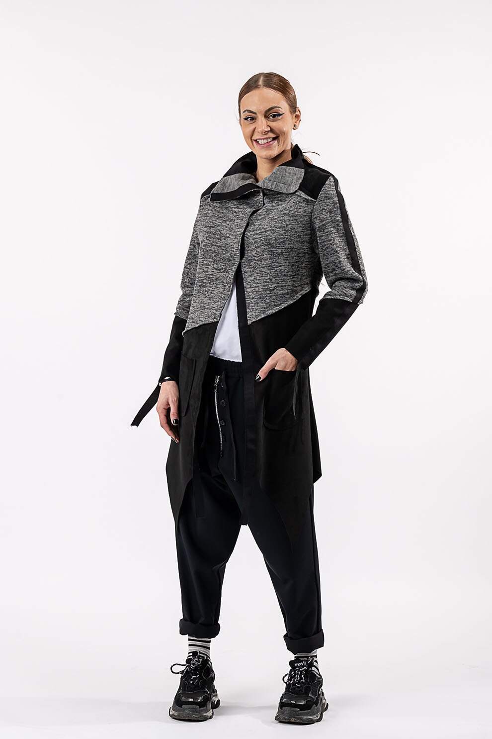 Antonia M, Jacheta cu aspect contrastant, Negru/Gri