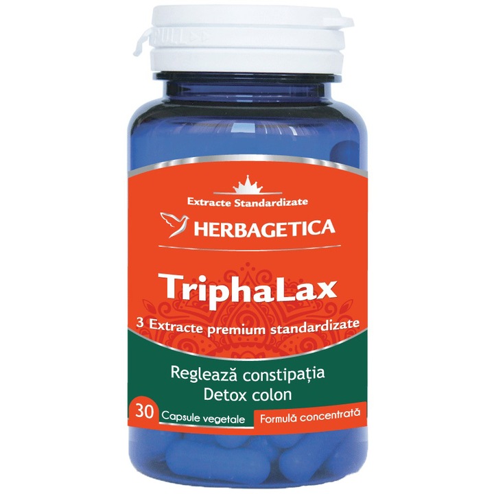 Supliment alimentar Triphalax Herbagetica, 30 capsule