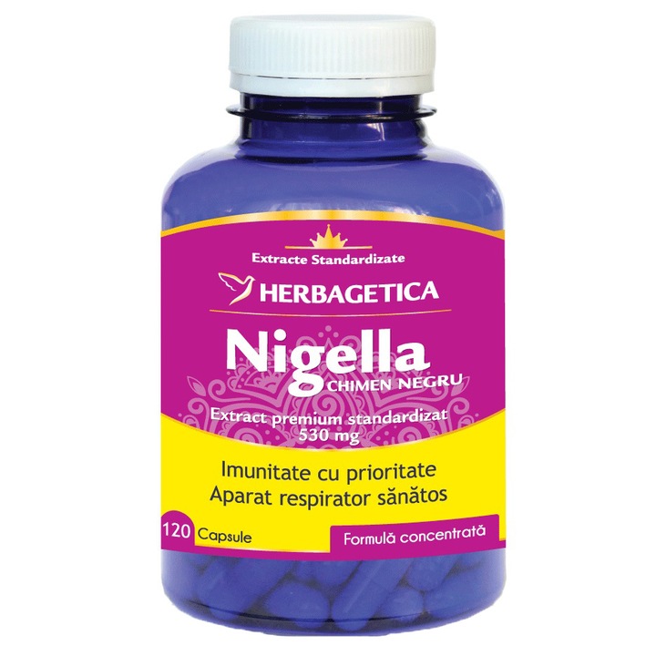 Supliment alimentar Nigella Chimen Negru Herbagetica, 120 capsule