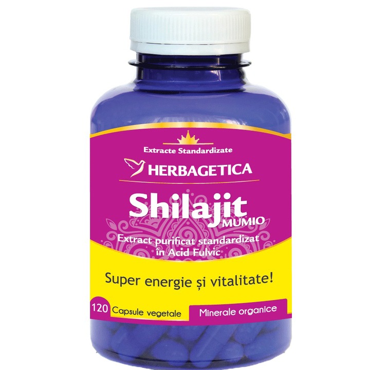 Supliment alimentar Shilajit Mumio Herbagetica, 120 capsule