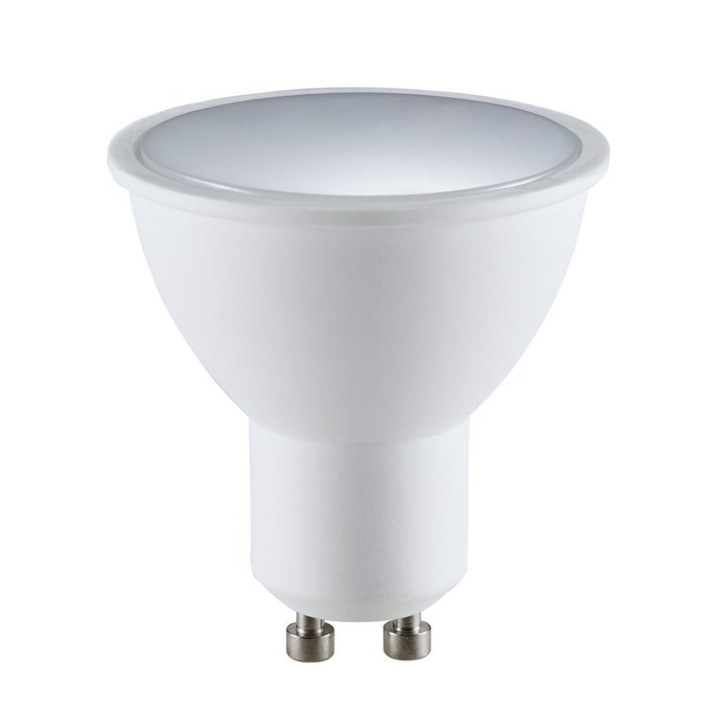 Bec LED, GU10, 6W, 4000K, Lumina neutra, 470lm, Alb