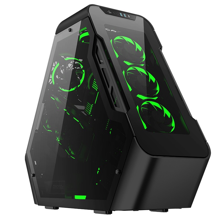 Корпус, Jonsbo, закалено стъкло, TR03-G ATX, черен