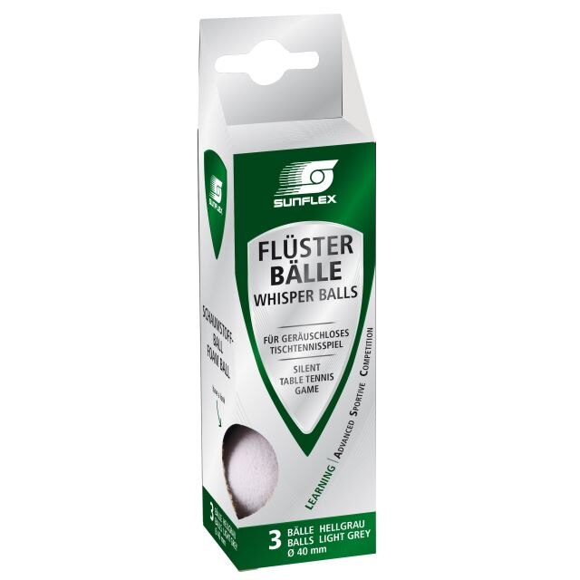 Set 3 mingi tenis de masa silentioase Sunflex WHISPER din spuma PU
