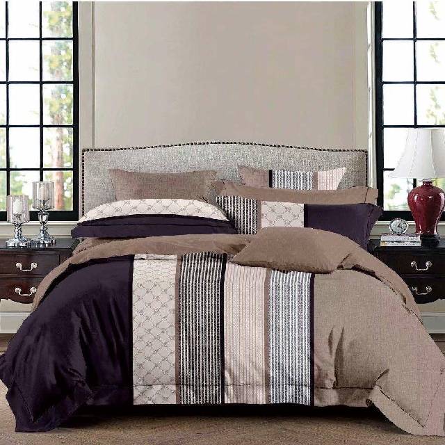 Lenjerie de pat dublu din Bumbac Satinat, 4 piese Syggy Classic Lines 235 x 240