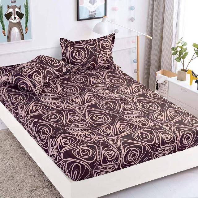 Husa de pat, 3 piese din Bumbac Finet, Syggy Swirls 140-180 x 200