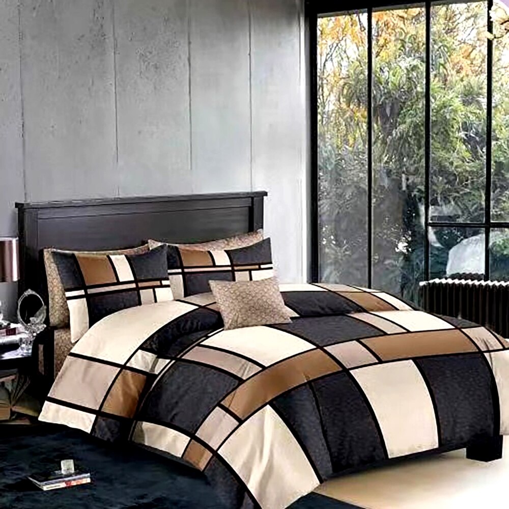 Lenjerie de pat Finet, 6 piese, cearceaf cu elastic, pat dublu, Pucioasa, RA300