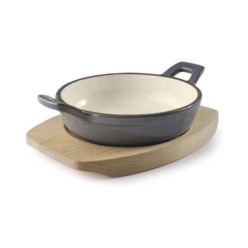 Vas din fonta rotund gri pentru specialitati, 200 ml