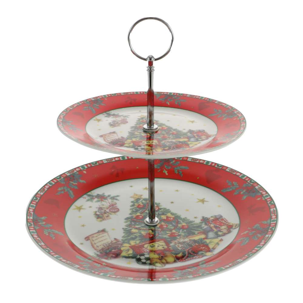 Platou etajat brad de craciun 21 cm