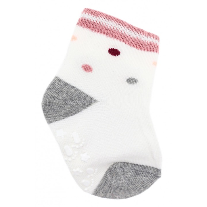 Неплъзгащи се детски чорапи 4, Бял