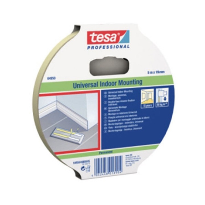 Banda dublu adeziva, fixare, Tesa, 19mm