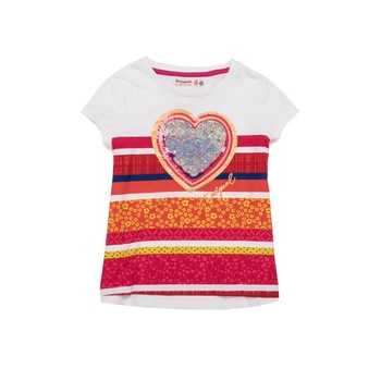 Tricou Fete cu model din paiete reversibil, Desigual  Tricou Fete cu model din paiete reversibil, Desigual