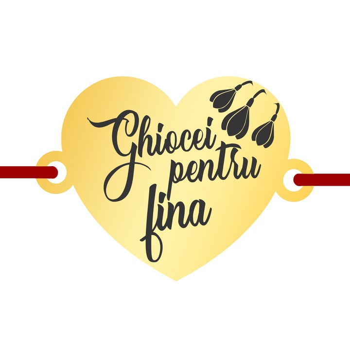 Martisor Bratara Inox Inima Aurie Ghiocei pentru Fina