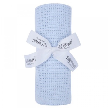 Paturica celulara din bumbac Baby Town, bleu Paturica celulara din bumbac Baby Town, bleu