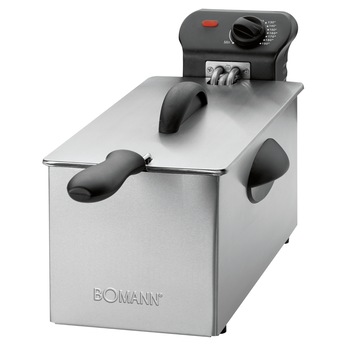 Friteuza Bomann, 3 litri, tehnologie cold zone, termostat ajustabil, protectie supraincalzire, indicator luminos, otel inoxidabil, 2000 W, negru Friteuza Bomann, 3 litri, tehnologie cold zone, termostat ajustabil, protectie supraincalzire, indicator luminos, otel inoxidabil, 2000 W, negru