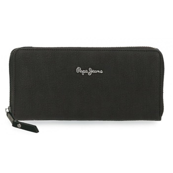 Portofel dama cu fermoar Pepe Jeans Aure, negru, 20x10x2 cm Portofel dama cu fermoar Pepe Jeans Aure, negru, 20x10x2 cm