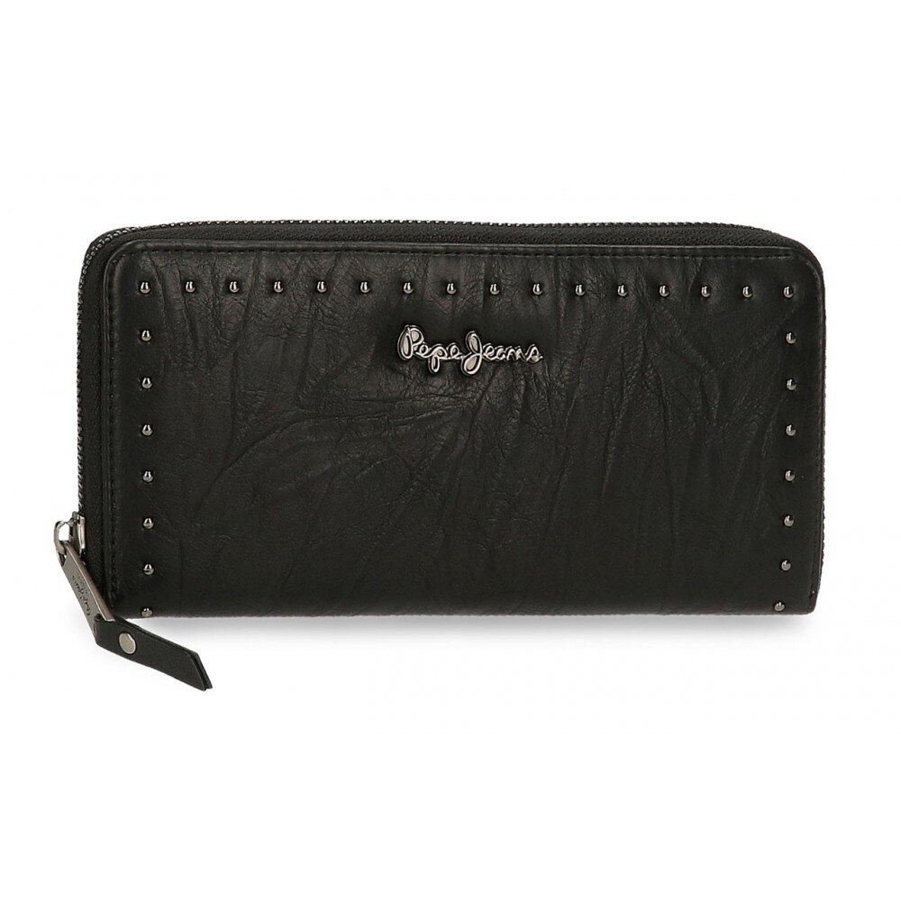 Portofel dama cu fermoar Pepe Jeans Chic, negru, 19.5x10x2 cm