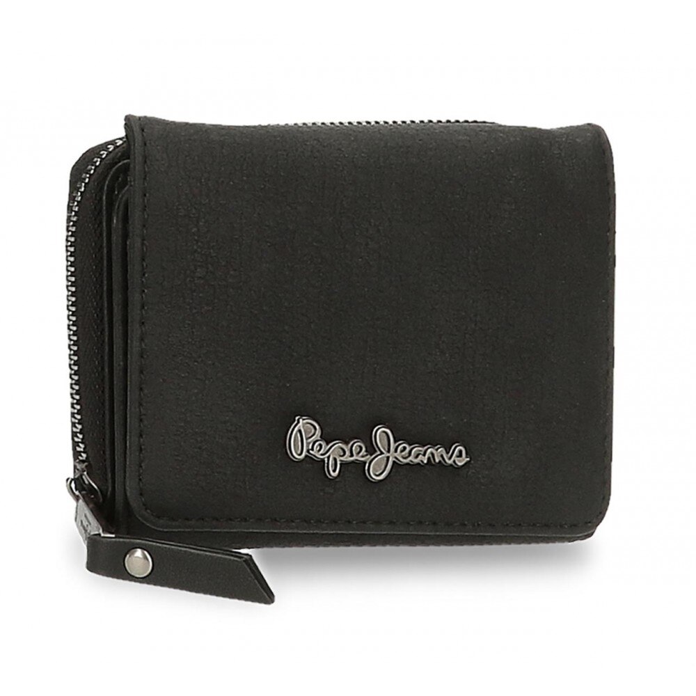 Portofel dama Pepe Jeans Aure, negru, 10x8x3 cm