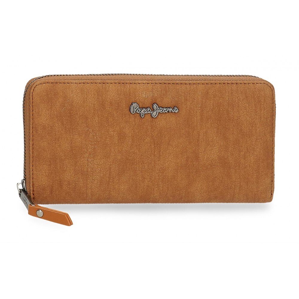 Portofel dama cu fermoar Pepe Jeans Aure, maro, 20x10x2 cm