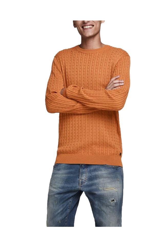 Pulover barbati Jack and Jones Knitted JPRB, Portocaliu, L