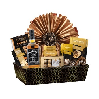 Cos Cadou Terranova, cu dulciuri italienesti si tavita, 9 piese, 40x30 cm Cos Cadou Terranova, cu dulciuri italienesti si tavita, 9 piese, 40x30 cm