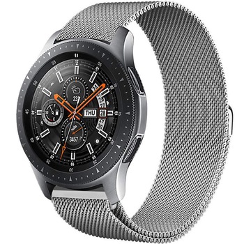 Curea ceas metalica ZAFIT™ Milanese, compatibila cu smartwatch Huawei Watch GT 2 46 mm, Samsung Galaxy Watch 46 mm, latime curea 22 mm, Argintiu Curea ceas metalica ZAFIT™ Milanese, compatibila cu smartwatch Huawei Watch GT 2 46 mm, Samsung Galaxy Watch 46 mm, latime curea 22 mm, Argintiu