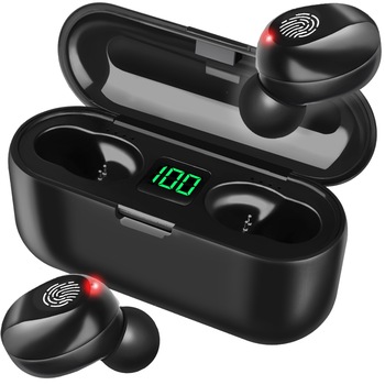 Casti wireless , Zola®, incarcare cu afisaj led, micute si delicate, ideale pentru pimbarile in natura, negre Casti wireless , Zola®, incarcare cu afisaj led, micute si delicate, ideale pentru pimbarile in natura, negre