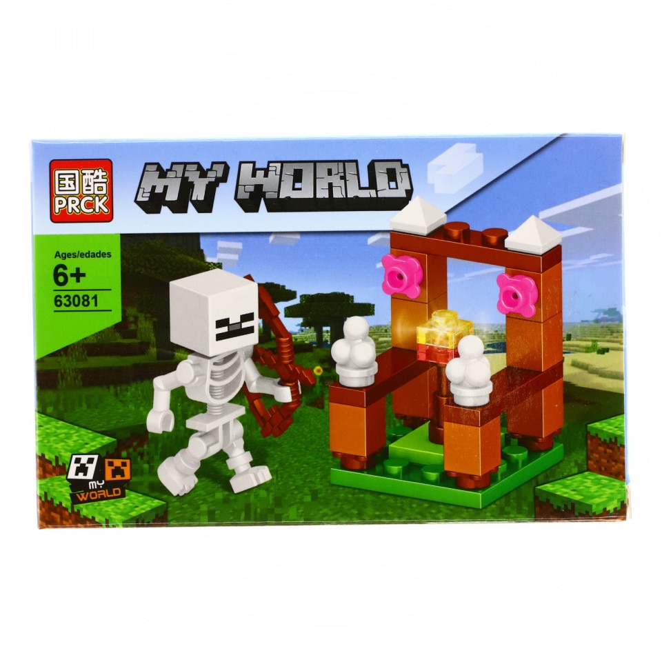 Set de constructie, Minecraft si scheletul cu arc, 25 piese