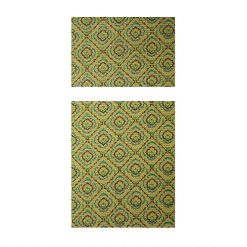 Set 2 Covorase baie Deco, verde, dimensiuni 65 x 45 / 90 cm