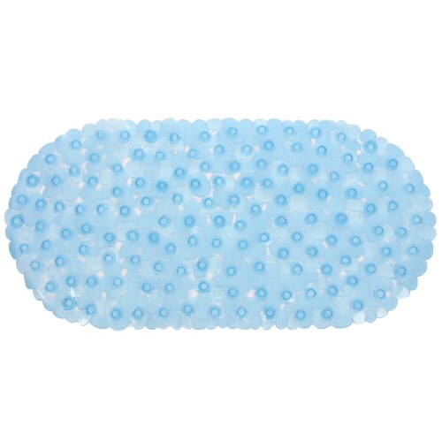 Covoras baie cu ventuze Deco, culoare bleu, dimensiune 35 x 70 cm