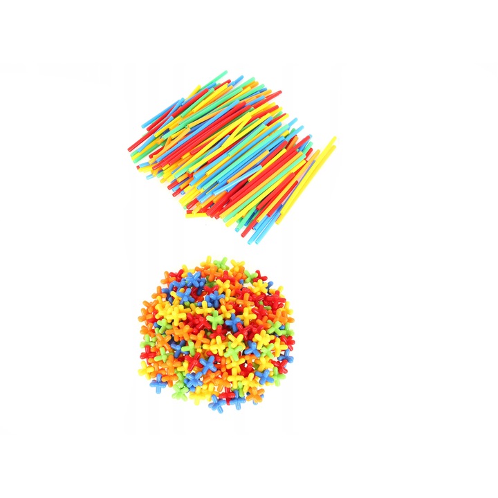 Zola Kreatív szívószálas építőjáték, pálcikákkal, 408 db, tarka