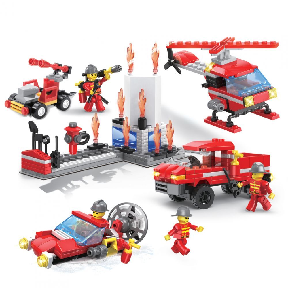 Set 437 piese de construit Echipajul de pompieri, pentru copii + 3 ani , ATS