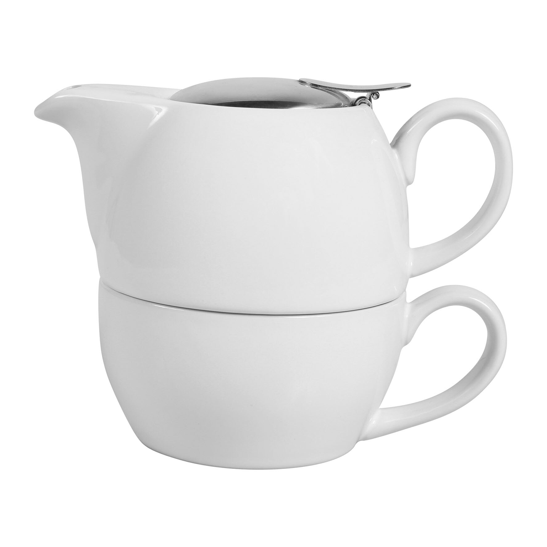 Ceainic - Egoiste Boule - Blanc, Alb, Ceramica, 500 ml