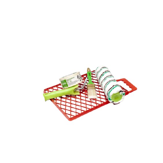 Set 4 elemente, Bedax, gratar din plastic, trafalet microfibra, pensula verde, banda de hartie