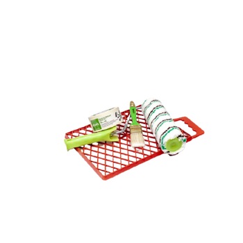 Set 4 elemente, Bedax, gratar din plastic, trafalet microfibra, pensula verde, banda de hartie Set 4 elemente, Bedax, gratar din plastic, trafalet microfibra, pensula verde, banda de hartie
