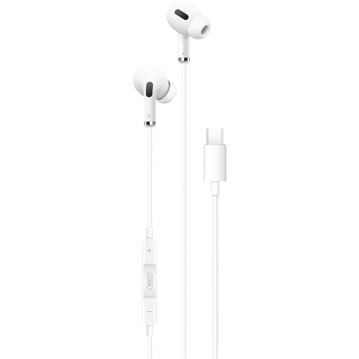 Висококачествени слушалки за поставяне в ушите, Ultra Bass, Type-C конектор, бели, GSM-BBL3573