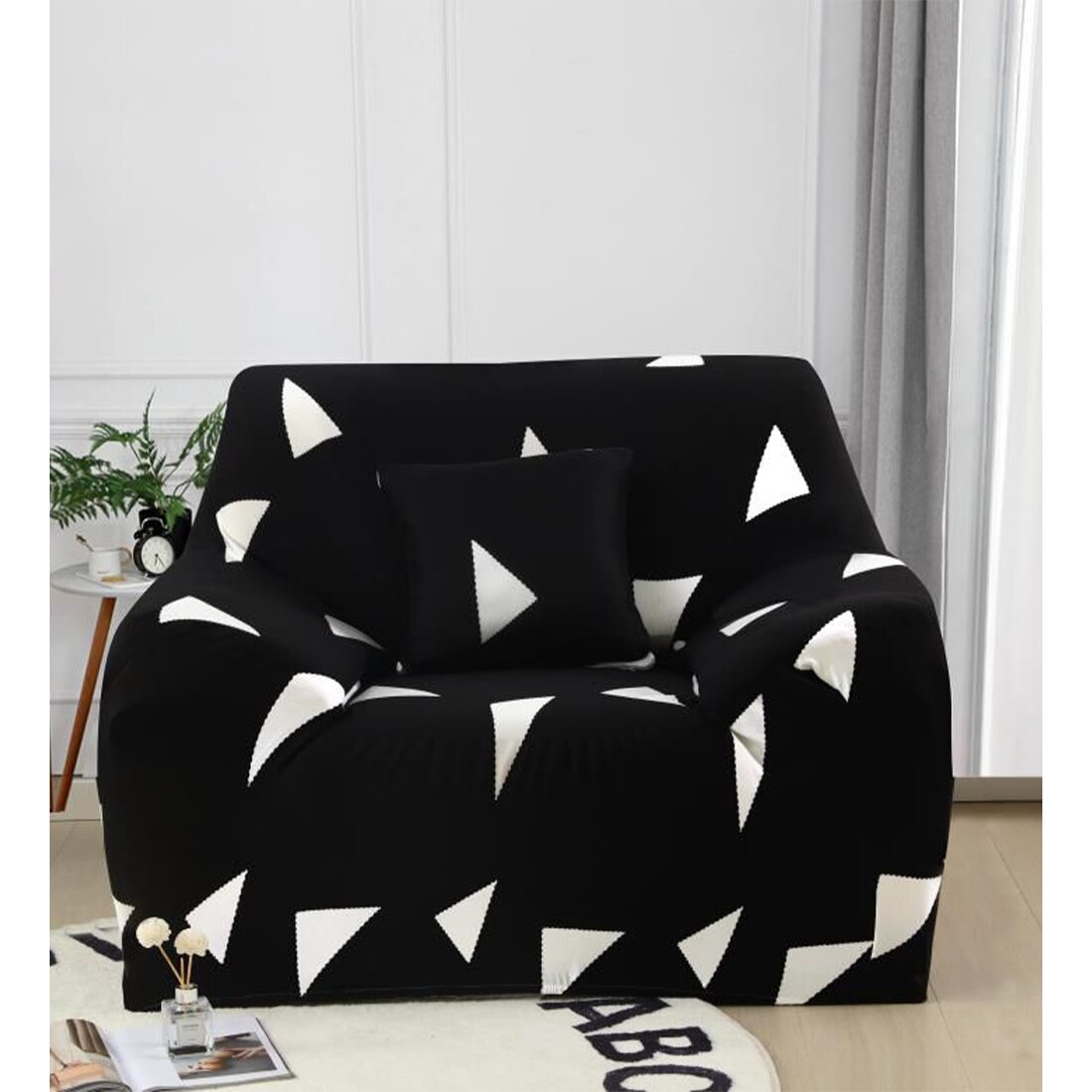 Husa Elastica Moderna pentru Fotoliu, Black and White, HES1-13