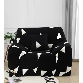 Husa Elastica Moderna pentru Fotoliu, Black and White, HES1-13 Husa Elastica Moderna pentru Fotoliu, Black and White, HES1-13