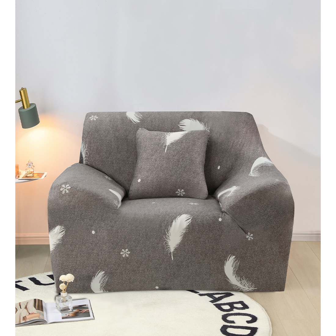 Husa Elastica Moderna pentru Fotoliu, Feathers, HES1-16