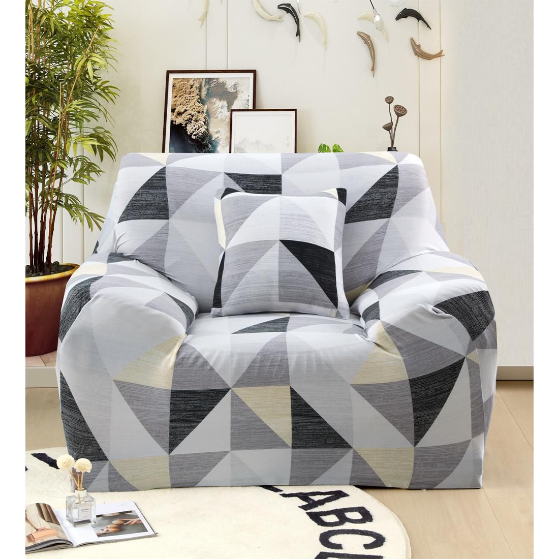 Husa Elastica Moderna pentru Fotoliu, Forme Colorate, HES1-20