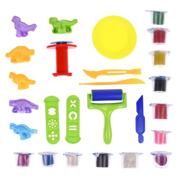 Jucarie Plastilina cu forme de dinozaur, multicolor Jucarie Plastilina cu forme de dinozaur, multicolor