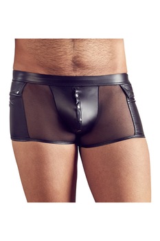 Boxeri Barbati din plasa si piele ecologica, Negru, Negru, M Boxeri Barbati din plasa si piele ecologica, Negru, Negru, M