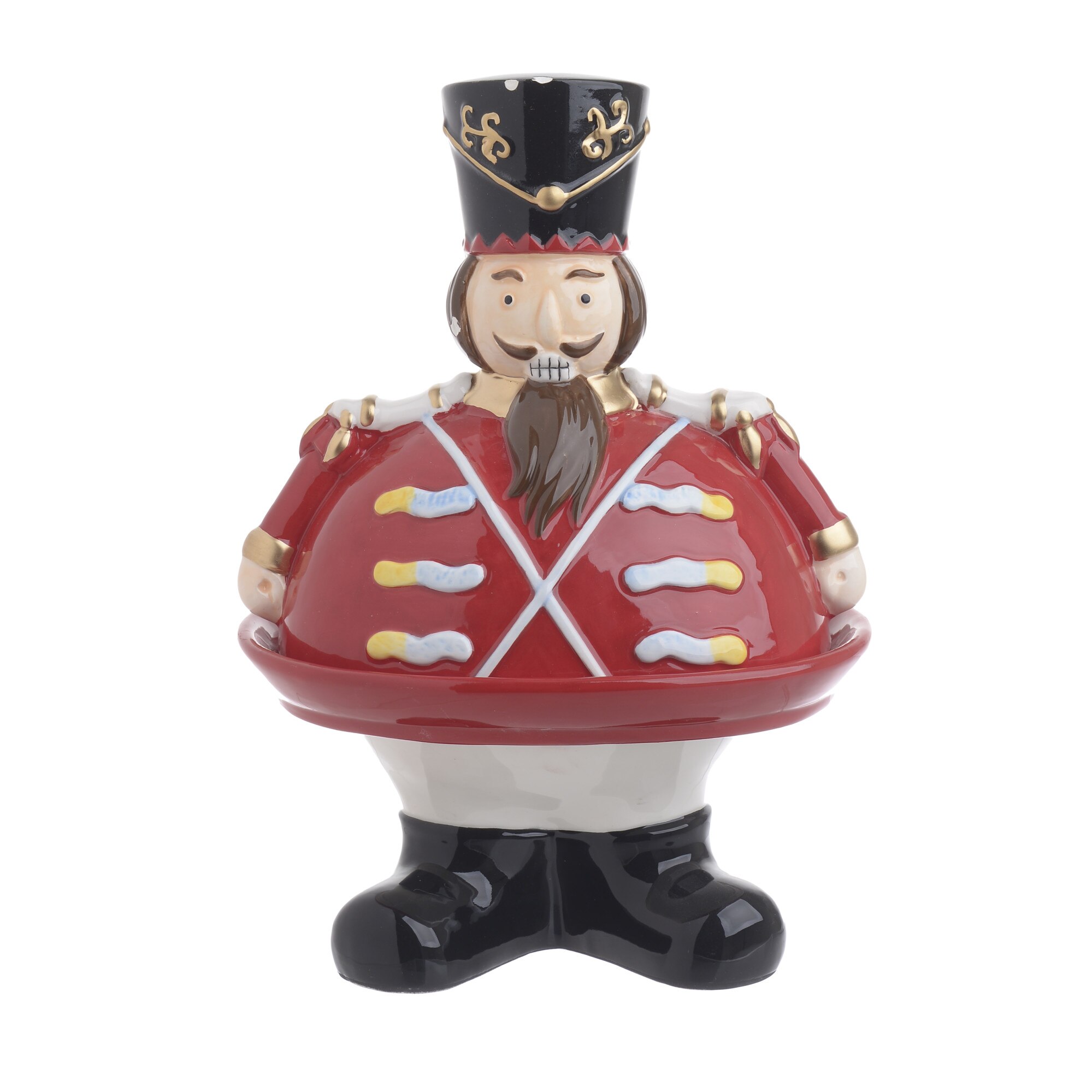 Borcan decorativ pentru prajituri , design Spargator de nuci ,19x14x26 cm, multicolor